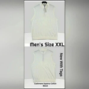 Knit Cashmere XXL Supima Cotton Soft Stretch Pullover Vest Gift Ready